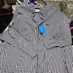 Columbia Black and White Gingham Dress Shirt